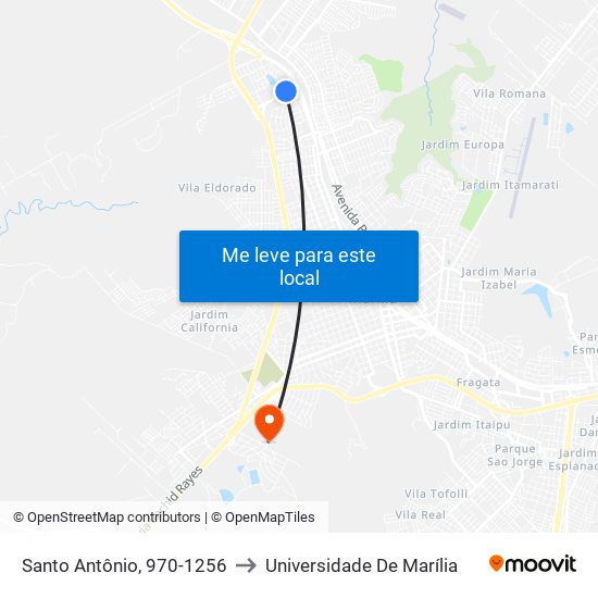 Santo Antônio, 970-1256 to Universidade De Marília map