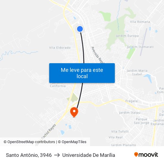 Santo Antônio, 3946 to Universidade De Marília map