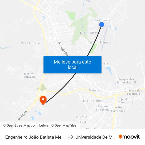 Engenheiro João Batista Meiler, 34 to Universidade De Marília map