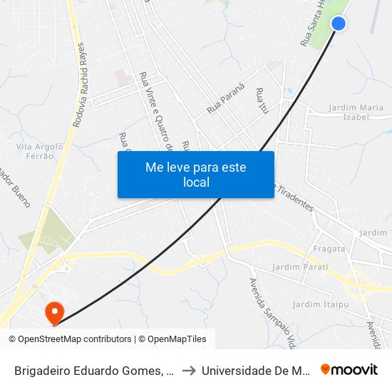 Brigadeiro Eduardo Gomes, 1000 to Universidade De Marília map