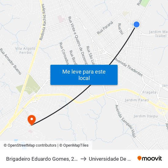 Brigadeiro Eduardo Gomes, 258-368 to Universidade De Marília map