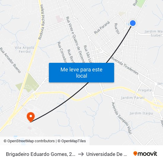 Brigadeiro Eduardo Gomes, 257-367 to Universidade De Marília map