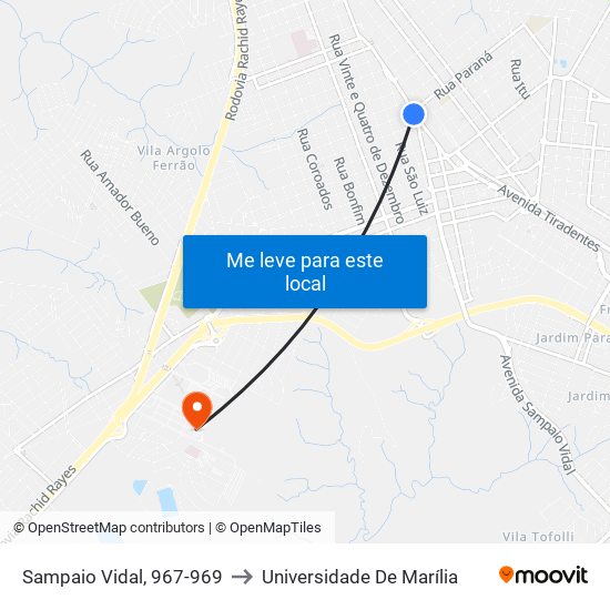 Sampaio Vidal, 967-969 to Universidade De Marília map