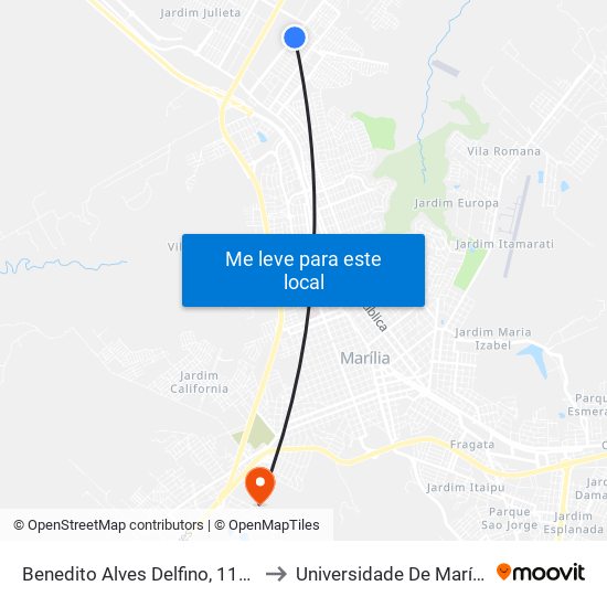 Benedito Alves Delfino, 1146 to Universidade De Marília map
