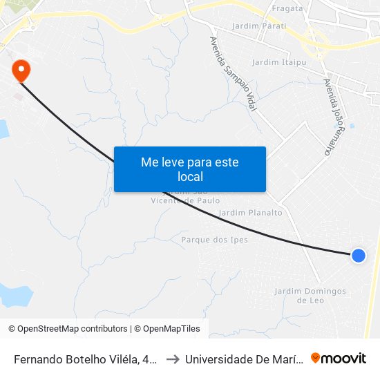 Fernando Botelho Viléla, 480 to Universidade De Marília map