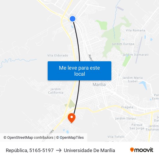 República, 5165-5197 to Universidade De Marília map