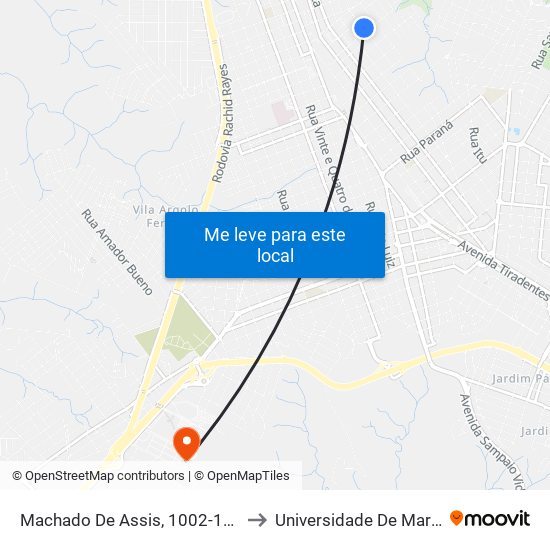 Machado De Assis, 1002-1048 to Universidade De Marília map