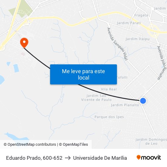 Eduardo Prado, 600-652 to Universidade De Marília map