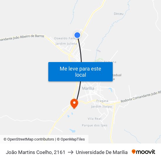 João Martins Coelho, 2161 to Universidade De Marília map