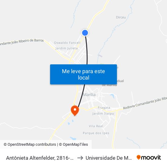 Antônieta Altenfelder, 2816-2910 to Universidade De Marília map