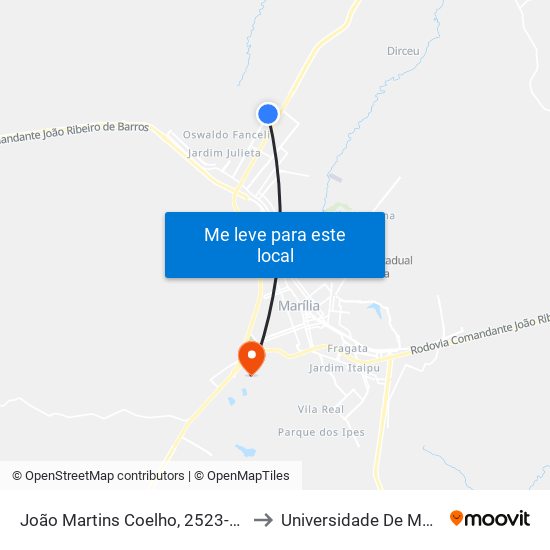 João Martins Coelho, 2523-2575 to Universidade De Marília map