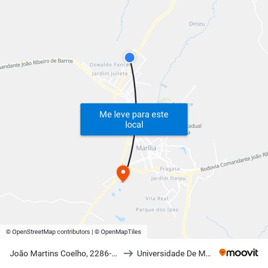 João Martins Coelho, 2286-2320 to Universidade De Marília map