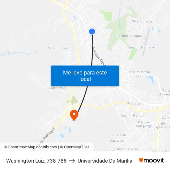 Washington Luiz, 738-788 to Universidade De Marília map