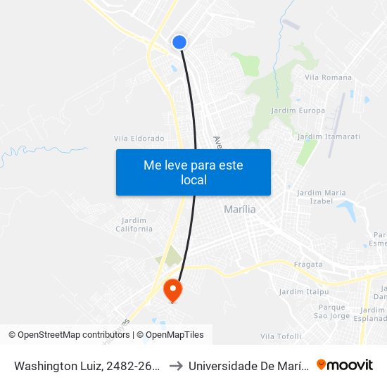 Washington Luiz, 2482-2610 to Universidade De Marília map