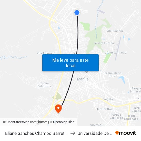 Eliane Sanches Chambó Barreto, 221-265 to Universidade De Marília map