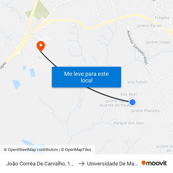 João Corrêa De Carvalho, 11-37 to Universidade De Marília map