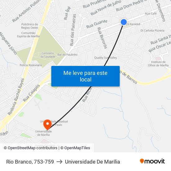 Rio Branco, 753-759 to Universidade De Marília map