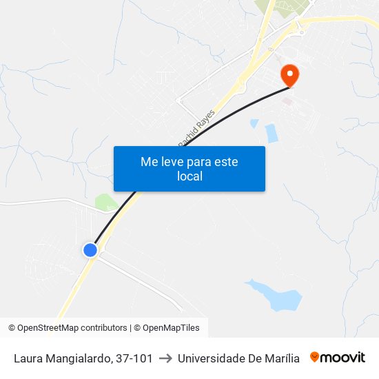 Laura Mangialardo, 37-101 to Universidade De Marília map