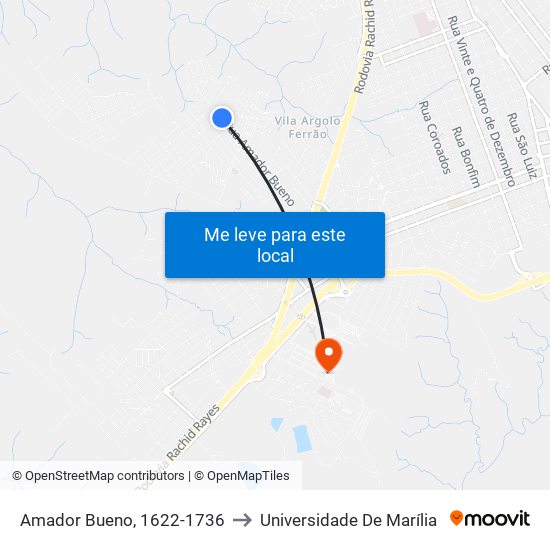 Amador Bueno, 1622-1736 to Universidade De Marília map