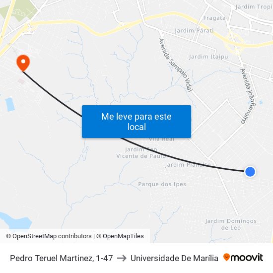 Pedro Teruel Martinez, 1-47 to Universidade De Marília map