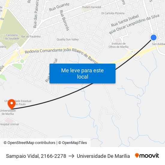 Sampaio Vidal, 2166-2278 to Universidade De Marília map