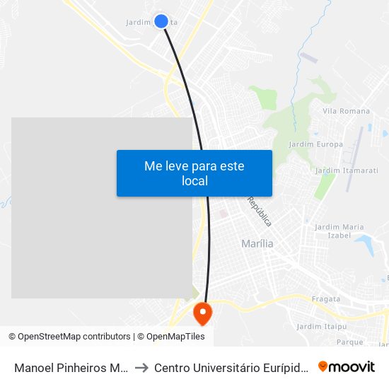 Manoel Pinheiros Matos, 658 to Centro Universitário Eurípides De Marília map