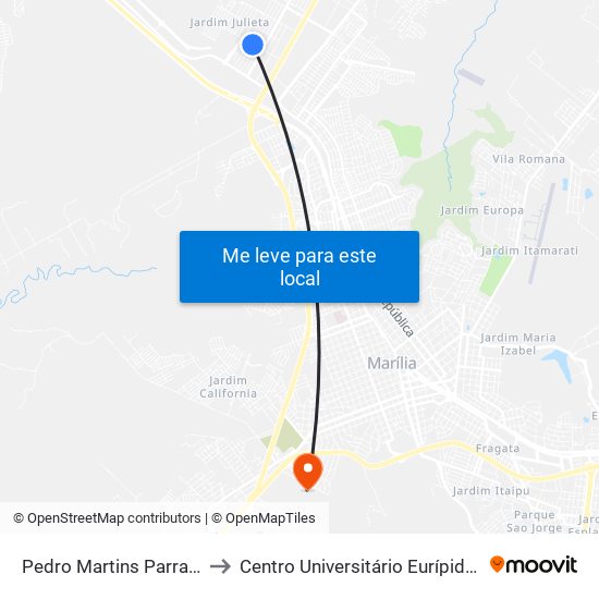 Pedro Martins Parra, 451-513 to Centro Universitário Eurípides De Marília map