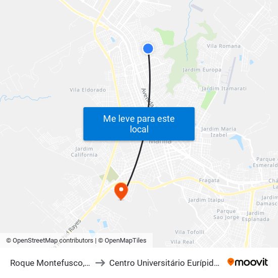 Roque Montefusco, 319-349 to Centro Universitário Eurípides De Marília map