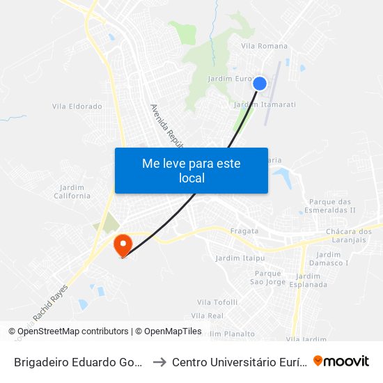 Brigadeiro Eduardo Gomes, 2280-2348 to Centro Universitário Eurípides De Marília map