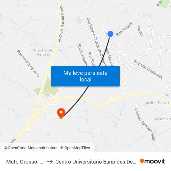Mato Grosso, 1-41 to Centro Universitário Eurípides De Marília map