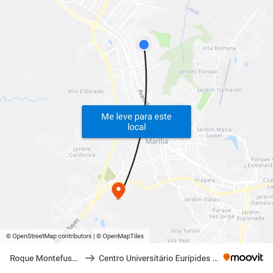 Roque Montefusco, 499 to Centro Universitário Eurípides De Marília map