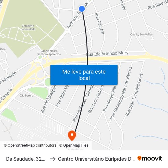 Da Saudade, 324-368 to Centro Universitário Eurípides De Marília map