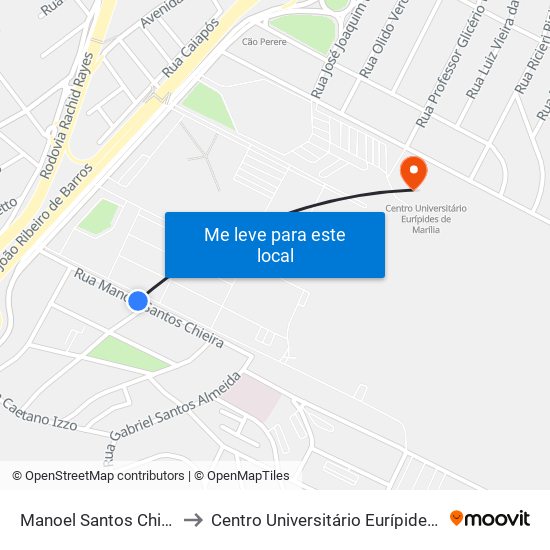 Manoel Santos Chieira, 234 to Centro Universitário Eurípides De Marília map