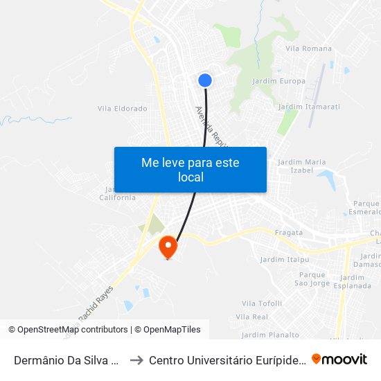 Dermânio Da Silva Lima, 381 to Centro Universitário Eurípides De Marília map