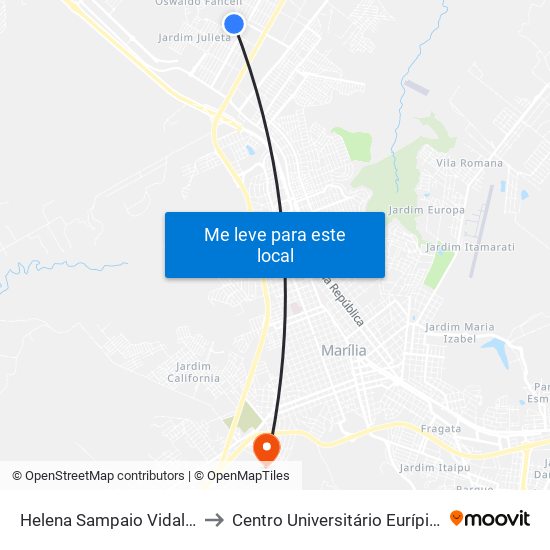 Helena Sampaio Vidal, 1014-1224 to Centro Universitário Eurípides De Marília map