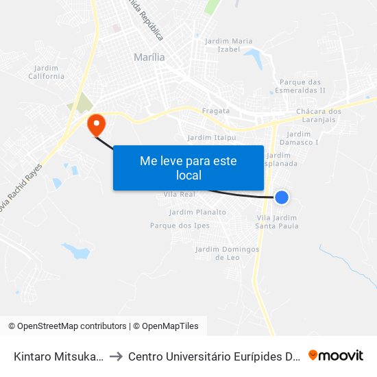 Kintaro Mitsuka, 650 to Centro Universitário Eurípides De Marília map