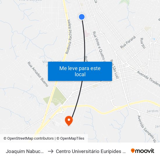 Joaquim Nabuco, 362 to Centro Universitário Eurípides De Marília map