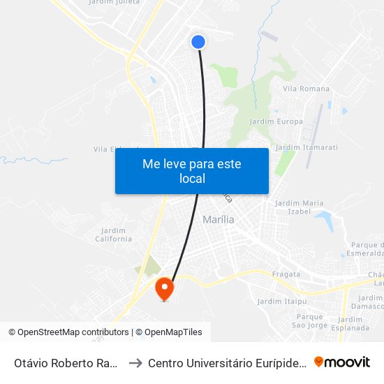 Otávio Roberto Ramos, 216 to Centro Universitário Eurípides De Marília map