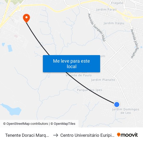 Tenente Doraci Marquês, 259-427 to Centro Universitário Eurípides De Marília map