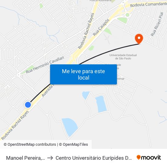 Manoel Pereira, 280 to Centro Universitário Eurípides De Marília map