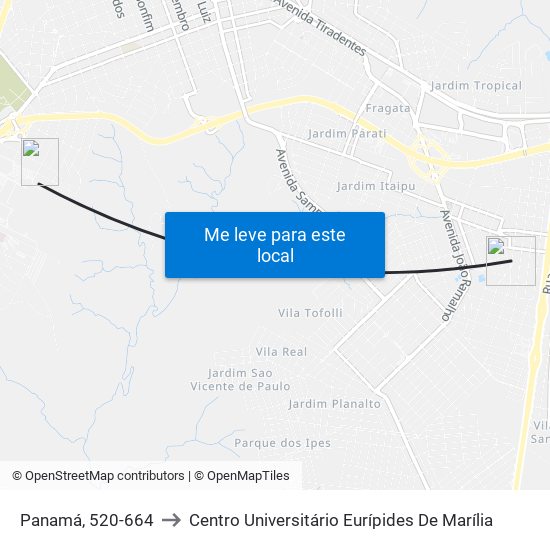 Panamá, 520-664 to Centro Universitário Eurípides De Marília map