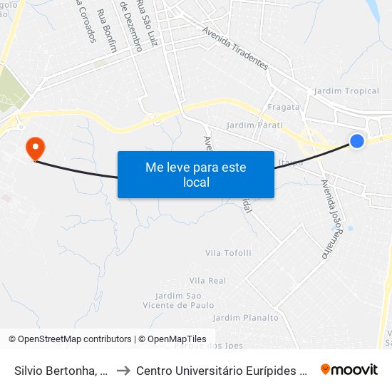 Silvio Bertonha, 16-26 to Centro Universitário Eurípides De Marília map