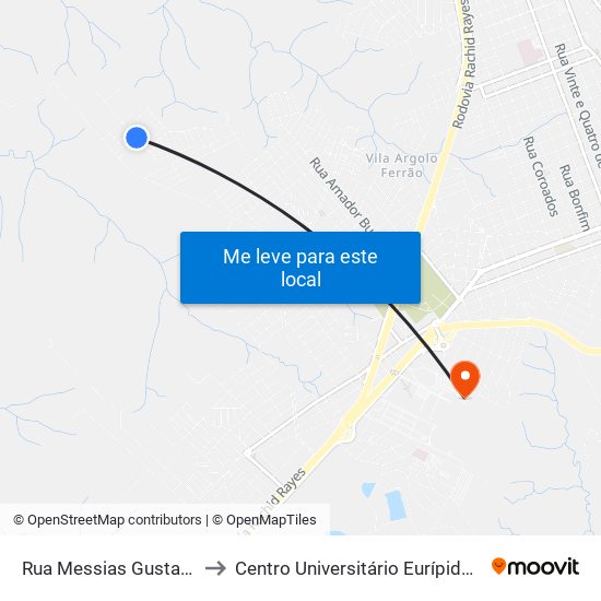 Rua Messias Gustavo Perina to Centro Universitário Eurípides De Marília map