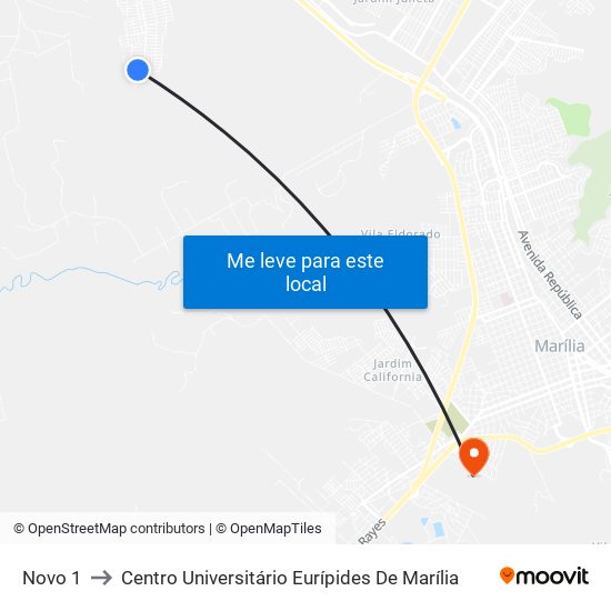 Novo 1 to Centro Universitário Eurípides De Marília map