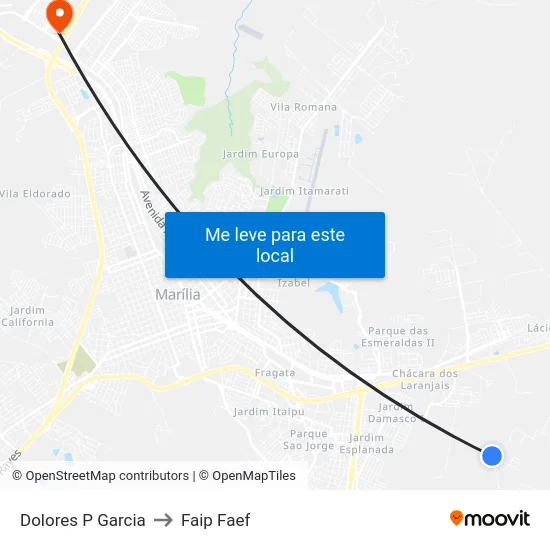 Dolores P Garcia to Faip Faef map