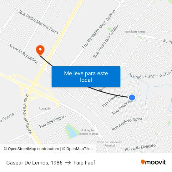 Gáspar De Lemos, 1986 to Faip Faef map