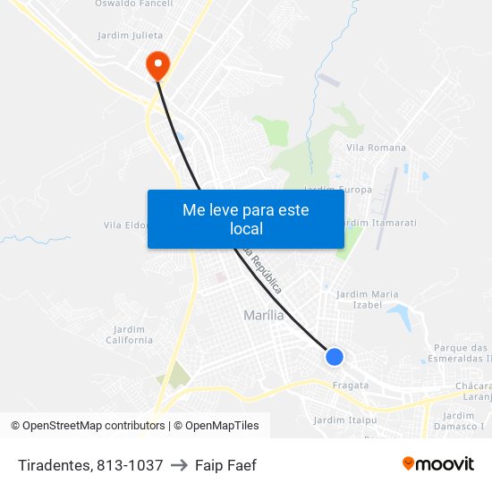 Tiradentes, 813-1037 to Faip Faef map