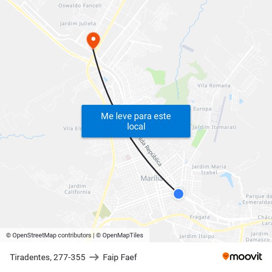 Tiradentes, 277-355 to Faip Faef map