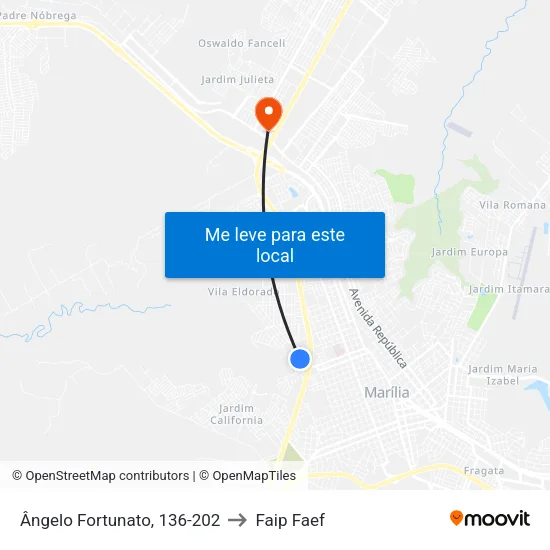 Ângelo Fortunato, 136-202 to Faip Faef map