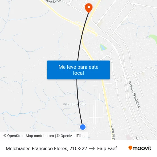 Melchíades Francisco Flôres, 210-322 to Faip Faef map